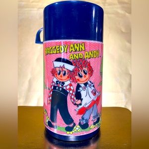 RAGGEDY ANN AND ANDY VTG 1973 COLLECTIBLE ALADDIN HOT & COLD THERMO BOTTLE 8oz